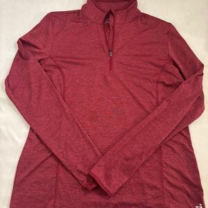 BCG Women’s Red Quarter-Zip Long Sleeve Activewear Top | Size Large